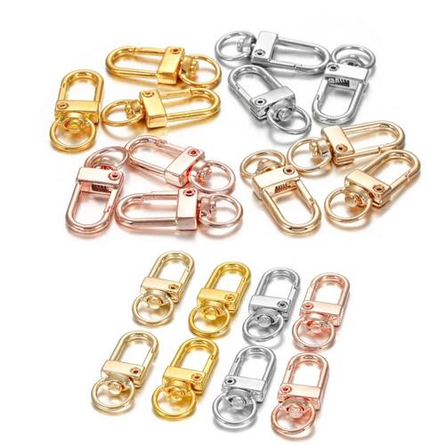 10pcs/pack Rotating Dog Buckle Gold Color Rhodium Metal Lobs