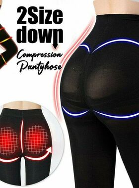 2 Size Down Compression Pantyhose Women Tights Lift Up Butto