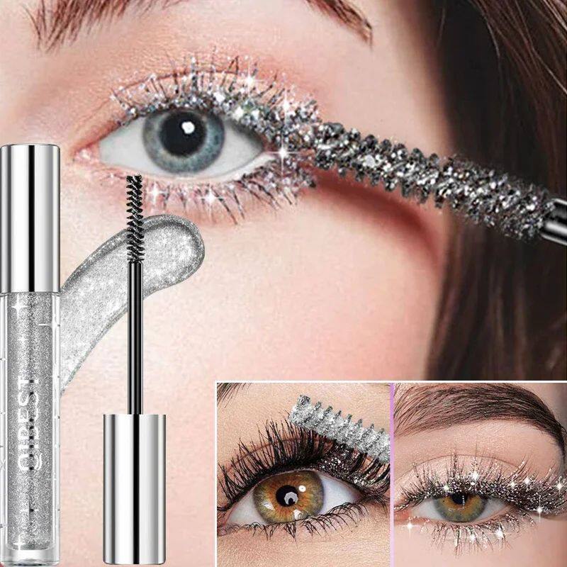 Sliver Gold Purple Diamond Glitter Mascara Quick Dry Long La