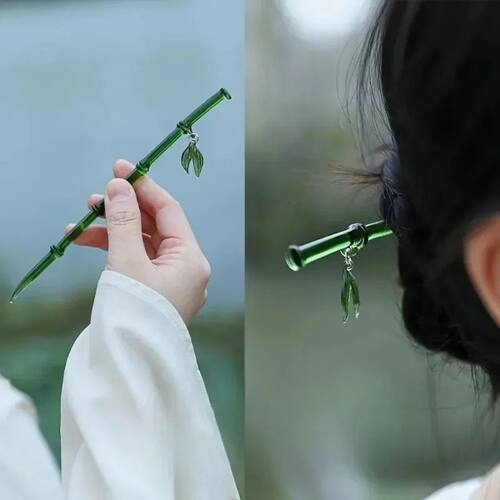 2pcs Retro Bamboo Disc Hair Needles ChineseHairp with High-G