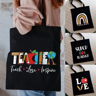 Teacher Love Inspire Women Shopper Shopping Bag Reusable Fol