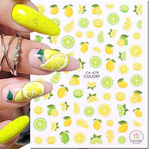 3d Nails Art Adhesive Sliders Lemon Pineapple Strawberry Fru
