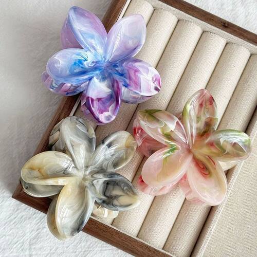 1/3PCS Hawaiian Gradient Flower Hair Claw Clip for WomenPlas