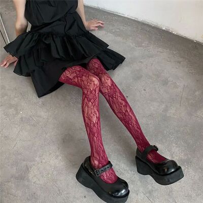 Fashion Flower Embroidery Mesh Hollow Out Sexy Pantyhose Wom
