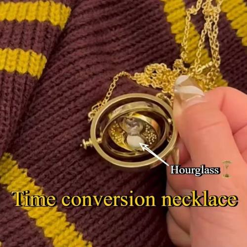 Harried Time Necklace Hourglass Timer 360 Rotatable Astronom