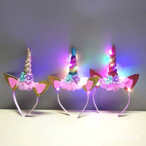 Halloween Cute Unicorn Headband for Girls Lights Up Pink Swe