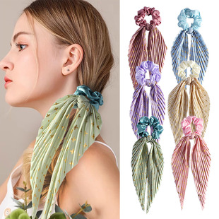 Intestine Femal Handmade Large Retro Ribbon Band Crease Hair