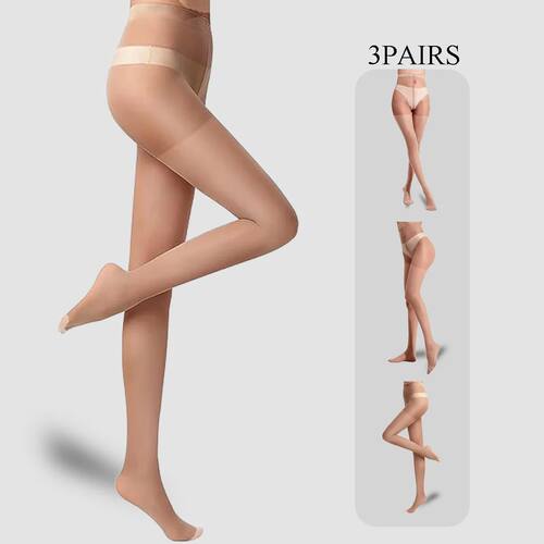 Three-Pack Transparent Solid Color Ultra-Thin stocking summe