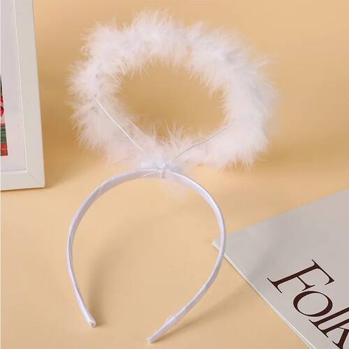 Gothic Angel Devil Headpiece with Colorful Feathers, Glamoro