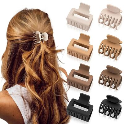 Solid Hair Clips For Women Matte Frosted Small Hair Claws He