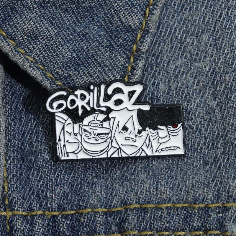 Creative Gorillaz Rock Band Commemorative Metal Brooch Perso
