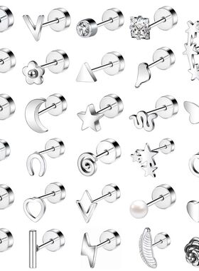 ZS 20G 1PC Gold Plated Studs Earrings for Girls Cute Star He