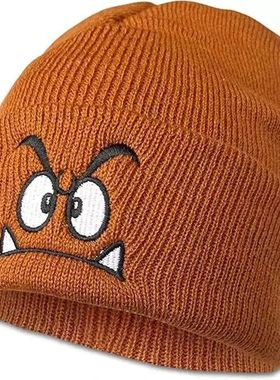 Angry e embroidered knitted hat, warm woolen hat for men's a