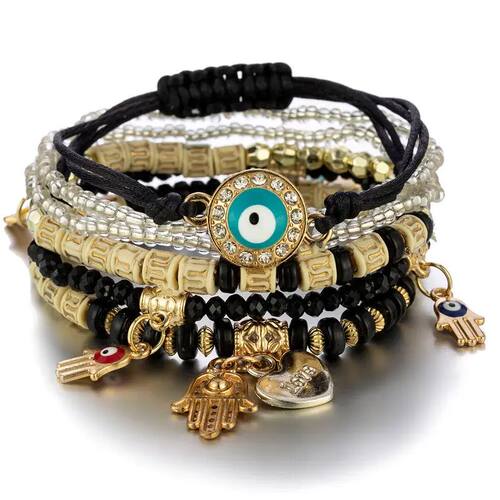 6Pcs/set Bohemian Evil Eye Bracelet Set For Women Fatima Han