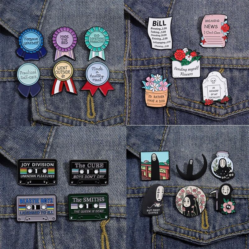 Hot New Enamel Pin Set Custome Badges Medals Coffee Cups Car