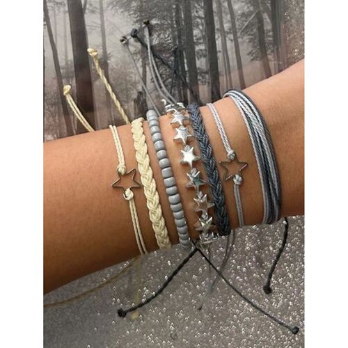 7pcs Bohemian Star Beads Handmade Blue Bracelet Set Holiday