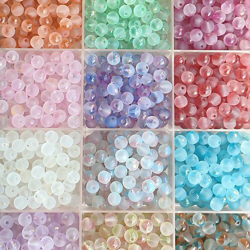 8/10mm straight hole frosted round bead handmade bracelet