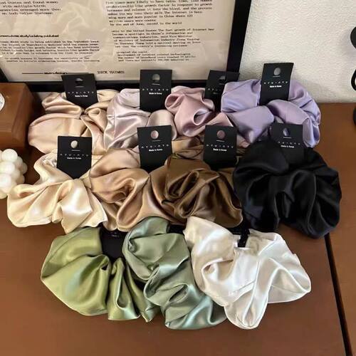12cmSatin Scrunchie Women Silk Hair Tie Elastic Hair Bands G