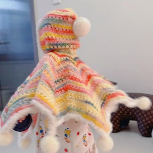 七星毯斗篷披肩毛线手工diy编织材料包十刻围巾脖云团送女友礼物