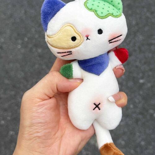 小怪猫咪挂件拼接毛绒公仔玩偶钥匙扣包包挂饰少女心配饰礼物可爱