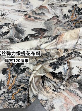 20姆米真丝弹力缎提花桑蚕丝布料