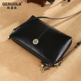 Сумка через плечо, сумка на одно плечо для матери, черная небольшая сумка, из натуральной кожи