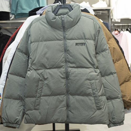 安踏正品面包服男羽绒服2025冬季新款立领防泼水羽绒服152548901N