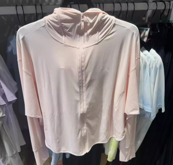 安踏正品女防晒衣2024夏新款户外运动连帽针织运动上衣162437727