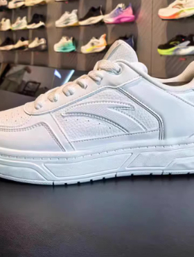 安踏百川丨低帮休闲板鞋男2025秋季新款潮流小白鞋男鞋112538010