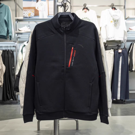 安踏正品女装2025冬新款时尚休闲立领加绒针织运动上衣162547704N