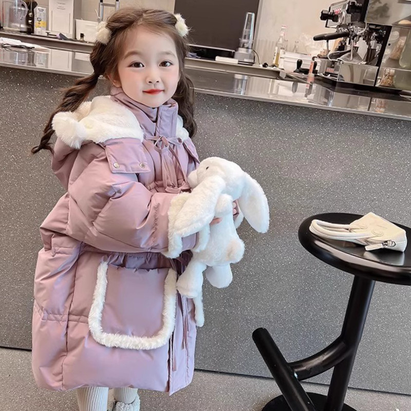 儿童女童羽绒服长款棉服女款宝宝女孩外套秋冬款2025新款洋气冬季