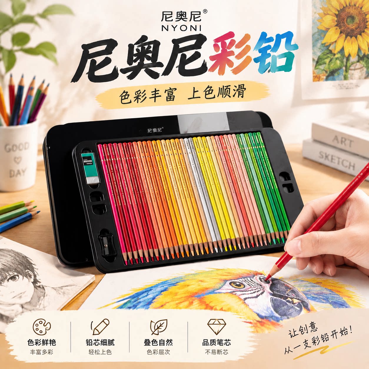 【官方正品】尼奥尼专业油性彩铅
