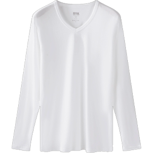 宜而爽内衣男士精致棉春秋超薄单上衣商务V领打底衫冬季全棉秋衣