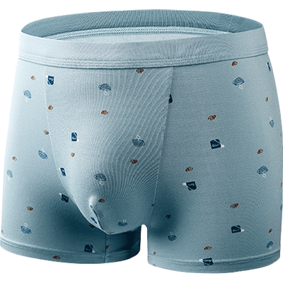 ab莫代尔青年弹力抗菌印花平角裤