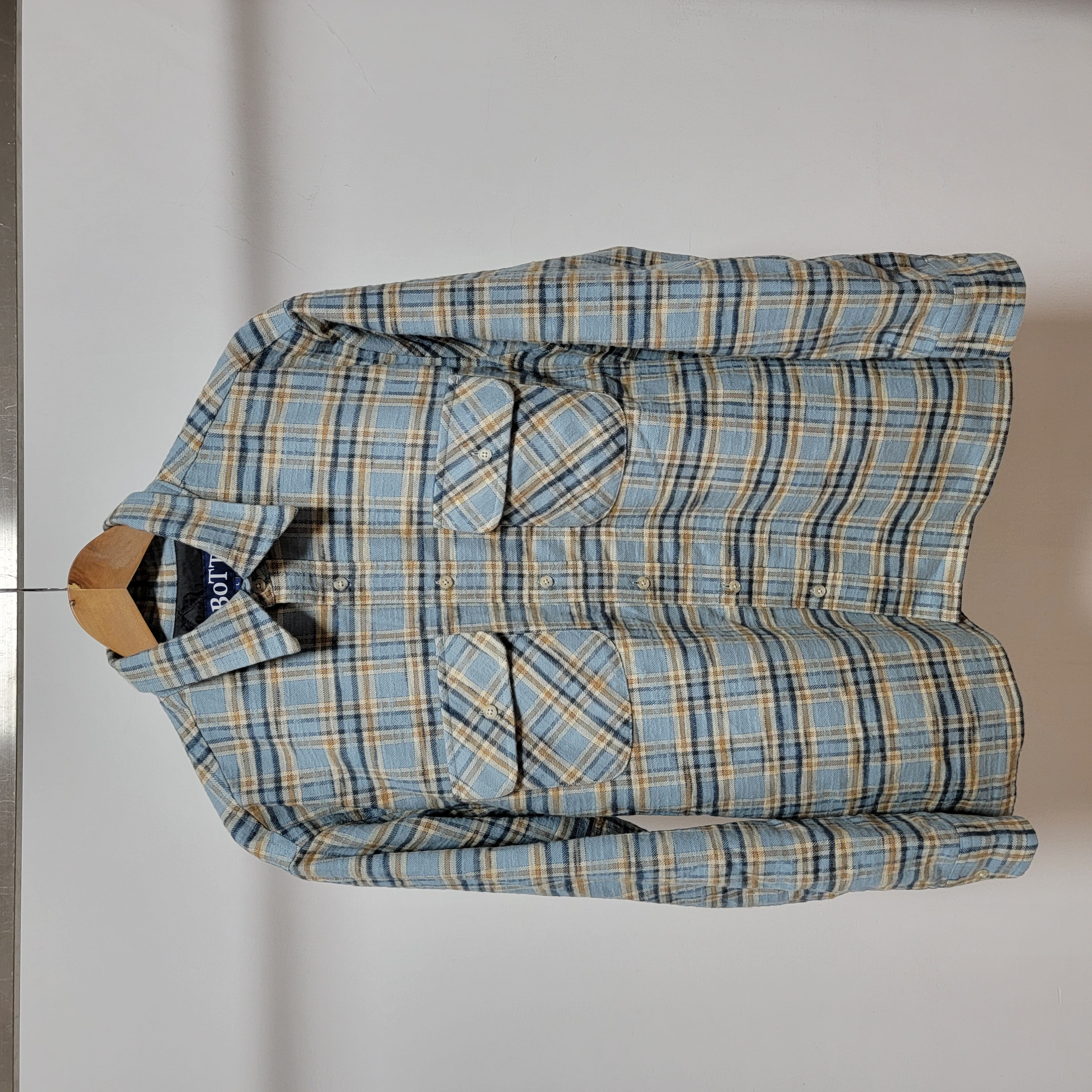 BOTT 日单2024男式秋冬复古纯棉内胆加棉格子衬衫外套百搭时尚