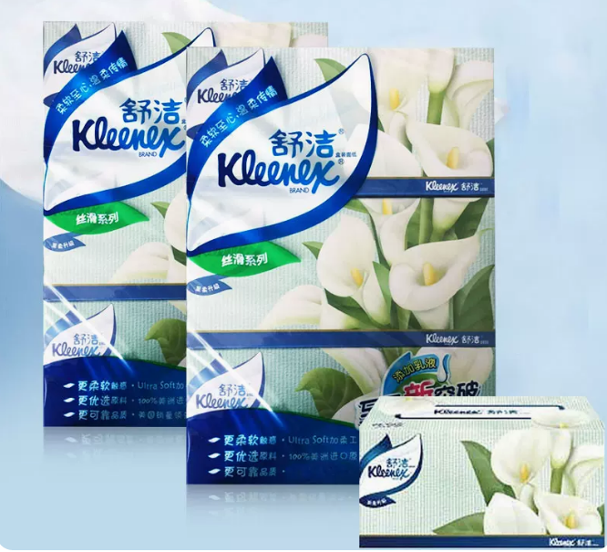 舒洁盒装面巾纸马蹄莲商务硬盒抽面纸卫生餐巾纸婴儿柔软200抽6盒