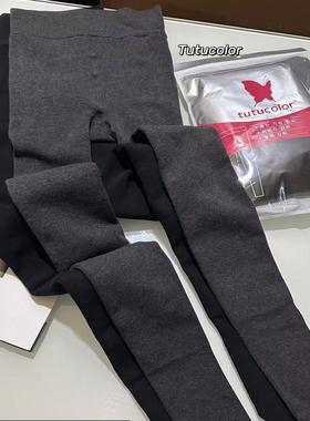 欧洲站tutucolor薄绒显瘦打底连脚袜裤8710一字裆8802厚绒8836女