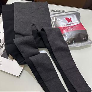 欧洲站tutucolor薄绒显瘦打底连脚袜裤8710一字裆8802厚绒8836女