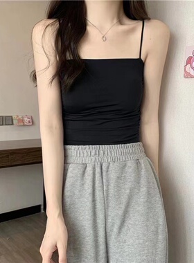 tutucolor一字领防走光一体胸垫裹胸背心内衣女乳胶垫吊带女7215