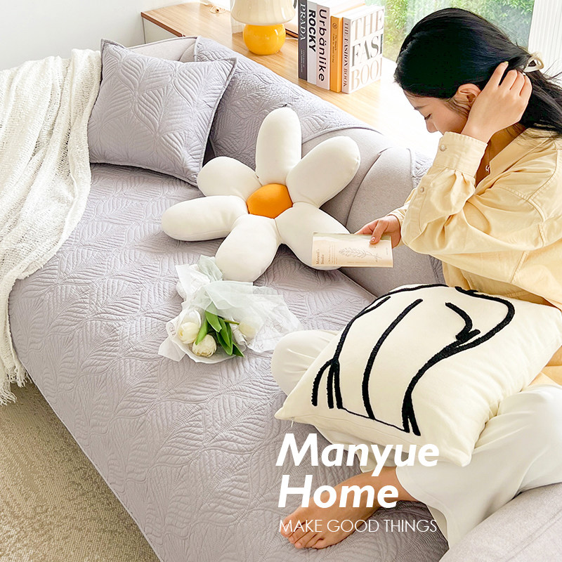 蔓越家 ins奶油色客厅沙发垫防滑垫布坐垫水洗全棉沙发套罩盖布,居家布艺,沙发垫,淘宝优惠券,粉丝福利购,淘宝优惠卷