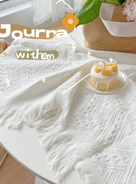 蔓越家 香榭独白 法式白色桌布床头柜盖布蕾丝高级感圆桌布餐桌布