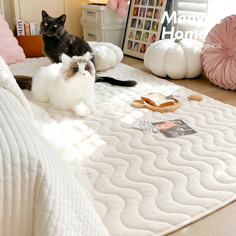 蔓越家 北欧ins秋冬加厚小兔绒地垫地毯卧室床边垫飘窗垫坐垫沙发,居家布艺,家用脚垫,淘宝优惠券,粉丝福利购,淘宝优惠卷