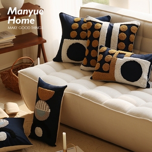 蔓越家  菘蓝棉麻 复古民宿抱枕抱枕套含芯客厅沙发靠枕床头靠垫