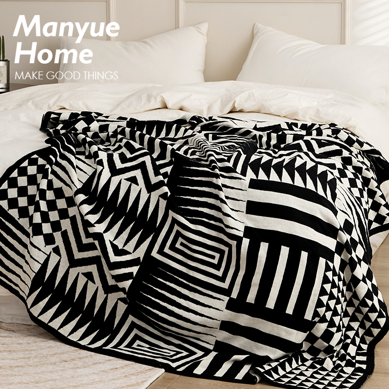 A类健康全棉针织毯床尾毯