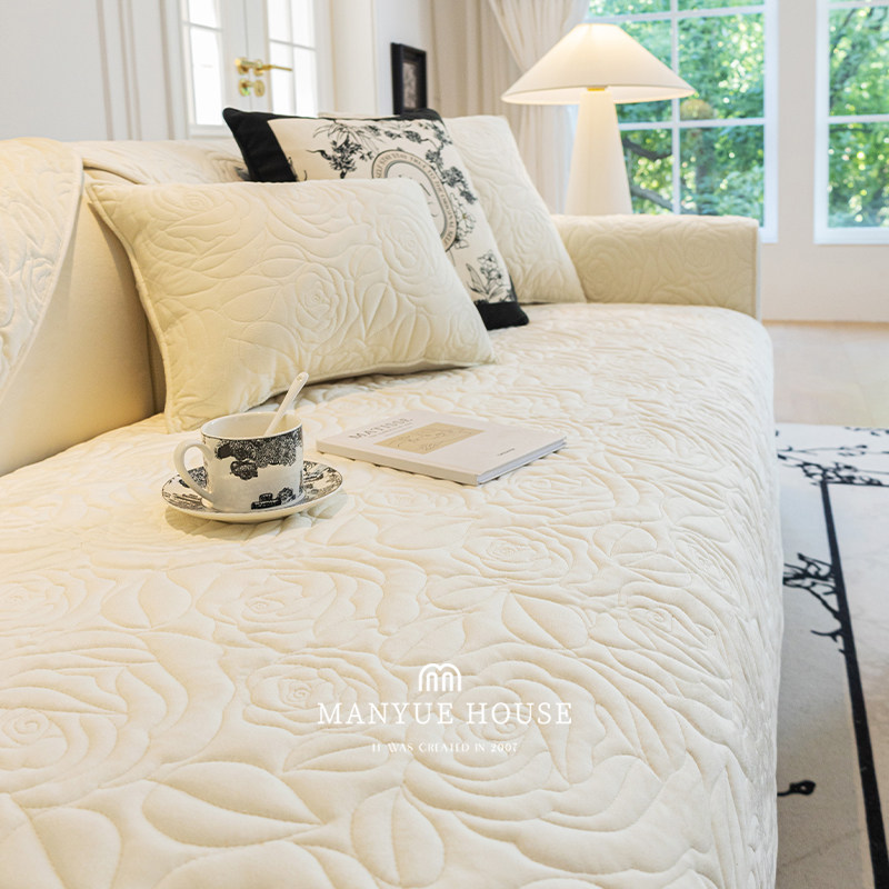 蔓越家 凡尔赛玫瑰 复古毛绒沙发垫北欧四季防滑沙发套罩巾坐垫,居家布艺,沙发垫,淘宝优惠券,粉丝福利购,淘宝优惠卷