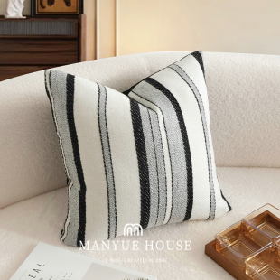 蔓越家 北欧简约黑白条纹客厅沙发抱枕靠垫卧室床头靠背腰枕靠枕