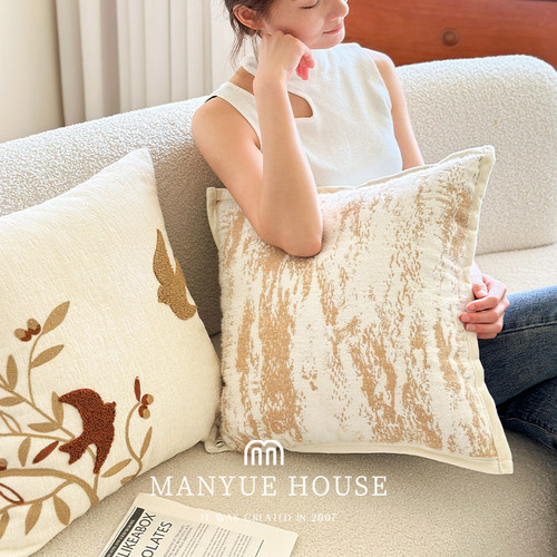 抱枕套不含芯样板间毛巾绣抱枕