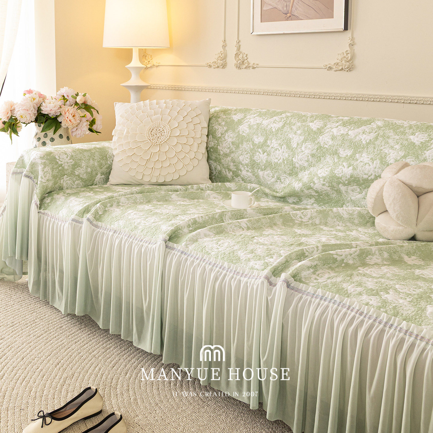 蔓越家 凉豆豆夏季凉感冰丝沙发巾套罩全包一片式防滑沙发盖布巾,居家布艺,沙发套,淘宝优惠券,粉丝福利购,淘宝优惠卷