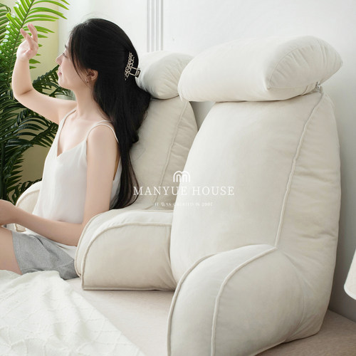 蔓越家奶油色ins风靠垫背