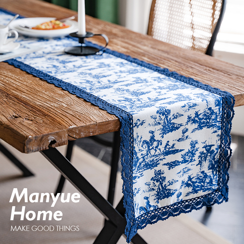 复古棉麻桌旗简约现代隔热桌垫